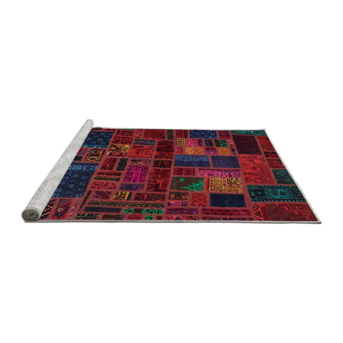 Sideview of Machine Washable Abstract Purple Rug, wshabs5645