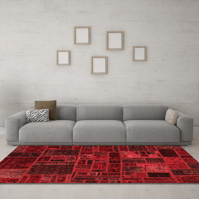 Modern Red Washable Rugs