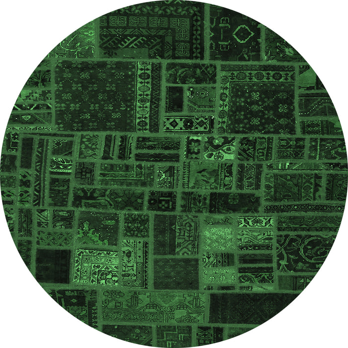 Round Oriental Emerald Green Modern Rug, abs5645emgrn