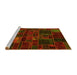 Sideview of Machine Washable Oriental Yellow Modern Rug, wshabs5645yw