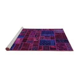 Sideview of Machine Washable Oriental Purple Modern Area Rugs, wshabs5645pur