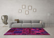 Machine Washable Oriental Pink Modern Rug in a Living Room, wshabs5645pnk