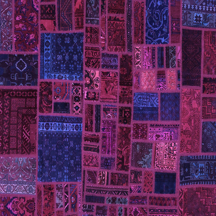 Square Machine Washable Oriental Purple Modern Area Rugs, wshabs5645pur