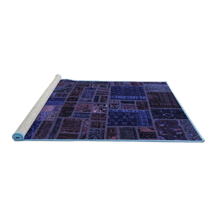 Sideview of Machine Washable Oriental Blue Modern Rug, wshabs5645blu