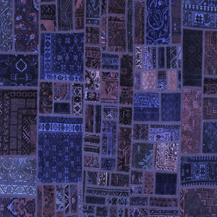 Square Oriental Blue Modern Rug, abs5645blu