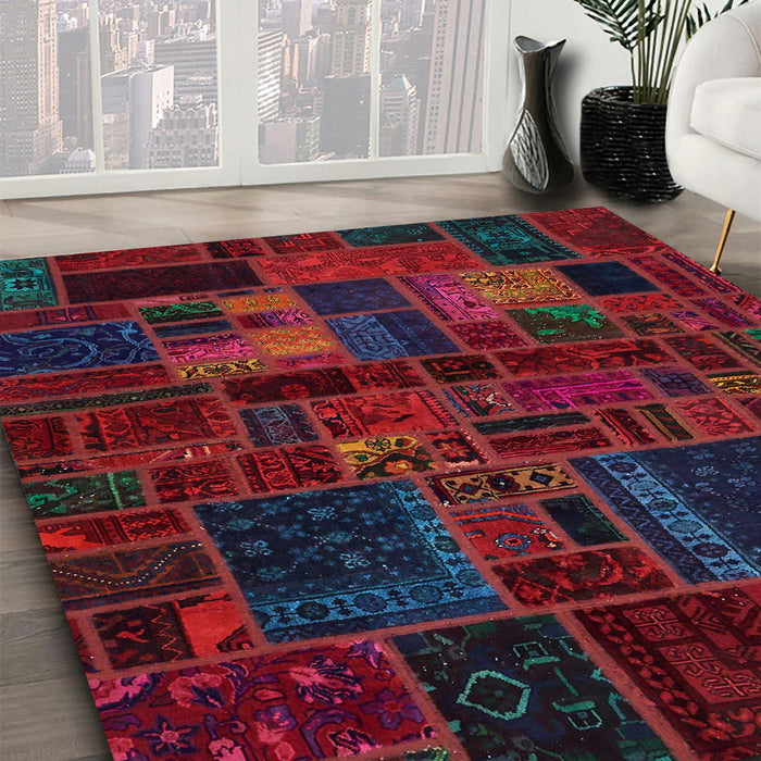 Machine Washable Abstract Purple Rug in a Family Room, wshabs5645