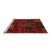 Sideview of Machine Washable Oriental Orange Modern Area Rugs, wshabs5645org