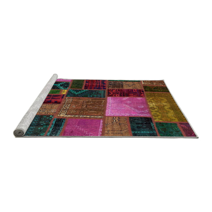 Sideview of Machine Washable Abstract Brown Rug, wshabs5646