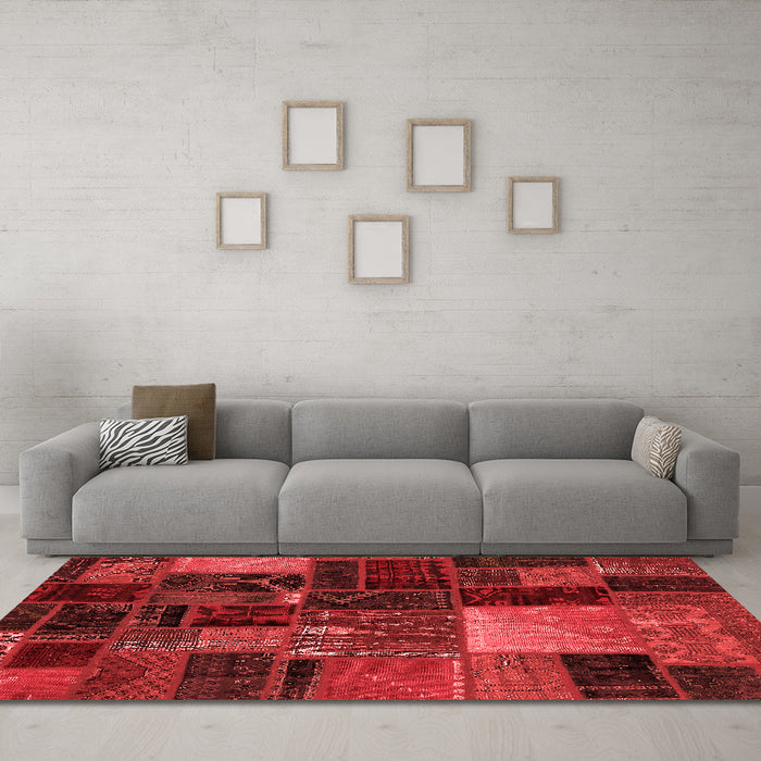 Modern Red Washable Rugs
