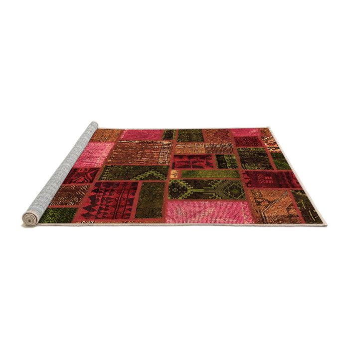 Sideview of Machine Washable Oriental Orange Modern Area Rugs, wshabs5646org