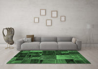 Machine Washable Oriental Emerald Green Modern Rug, wshabs5646emgrn