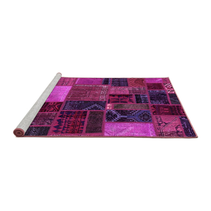 Sideview of Machine Washable Oriental Pink Modern Rug, wshabs5646pnk