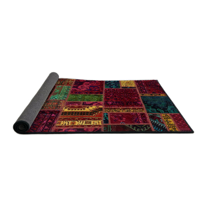 Sideview of Abstract Wine Red Oriental Rug, abs5647
