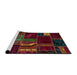 Sideview of Machine Washable Abstract Red Wine or Wine Red Rug, wshabs5647