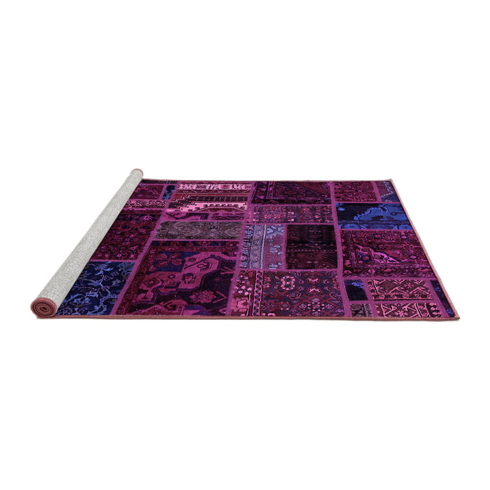 Sideview of Machine Washable Oriental Purple Modern Area Rugs, wshabs5647pur