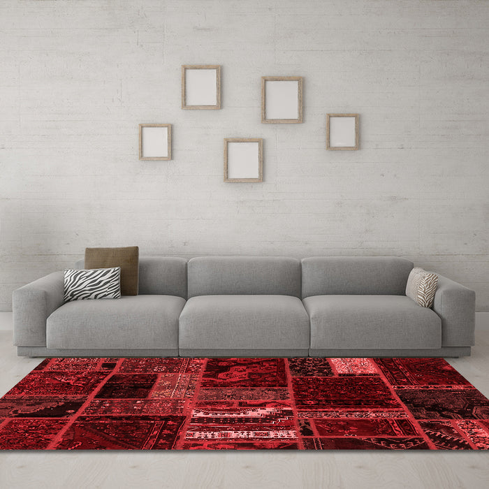 Modern Red Washable Rugs