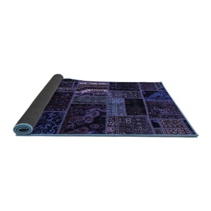 Sideview of Oriental Blue Modern Rug, abs5647blu