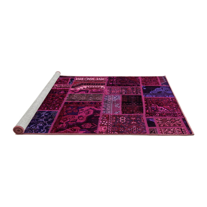 Sideview of Machine Washable Oriental Pink Modern Rug, wshabs5647pnk