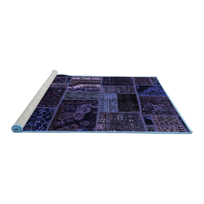 Sideview of Machine Washable Oriental Blue Modern Rug, wshabs5647blu