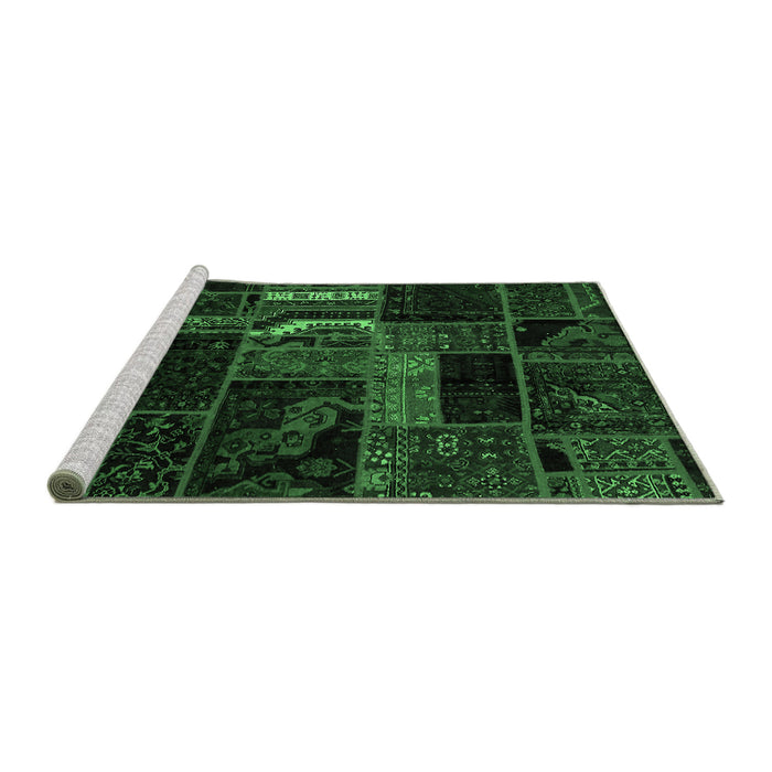 Sideview of Machine Washable Oriental Emerald Green Modern Area Rugs, wshabs5647emgrn
