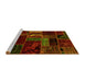 Sideview of Machine Washable Oriental Yellow Modern Rug, wshabs5647yw