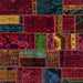 Square Abstract Wine Red Oriental Rug, abs5647