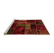 Sideview of Machine Washable Oriental Orange Modern Area Rugs, wshabs5647org