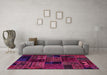 Machine Washable Oriental Pink Modern Rug in a Living Room, wshabs5648pnk