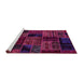 Sideview of Machine Washable Oriental Pink Modern Rug, wshabs5648pnk