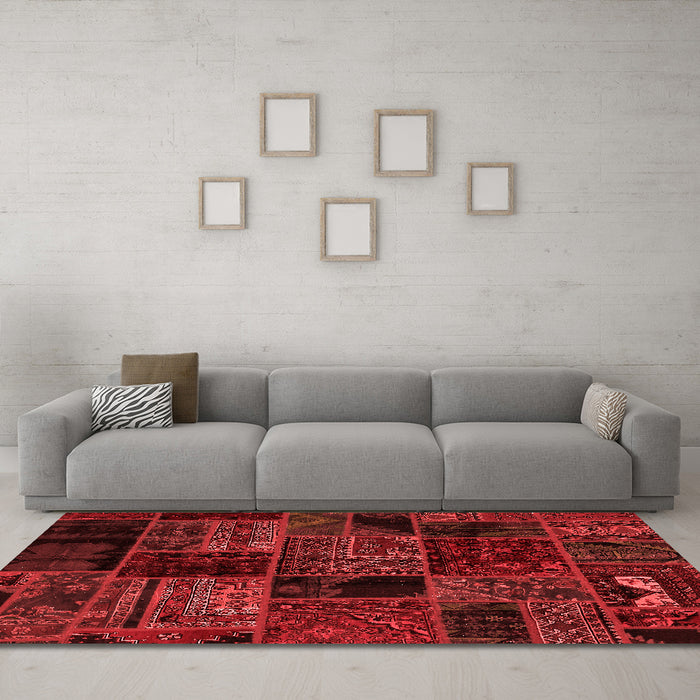 Modern Red Washable Rugs