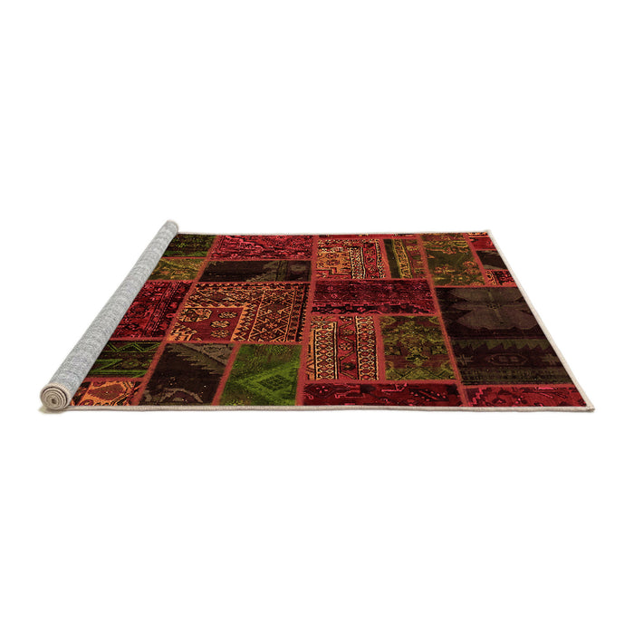 Sideview of Machine Washable Oriental Orange Modern Area Rugs, wshabs5648org