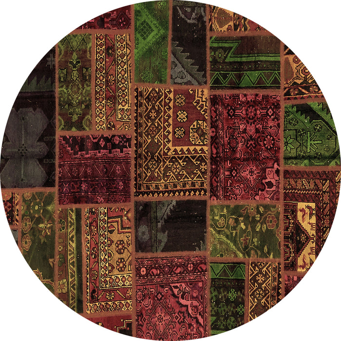Round Oriental Brown Modern Rug, abs5648brn
