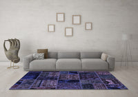 Machine Washable Oriental Blue Modern Rug, wshabs5648blu