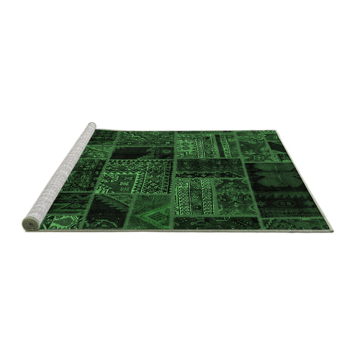 Sideview of Machine Washable Oriental Emerald Green Modern Area Rugs, wshabs5648emgrn