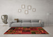 Machine Washable Oriental Orange Modern Area Rugs in a Living Room, wshabs5648org