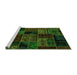 Sideview of Machine Washable Oriental Green Modern Area Rugs, wshabs5648grn