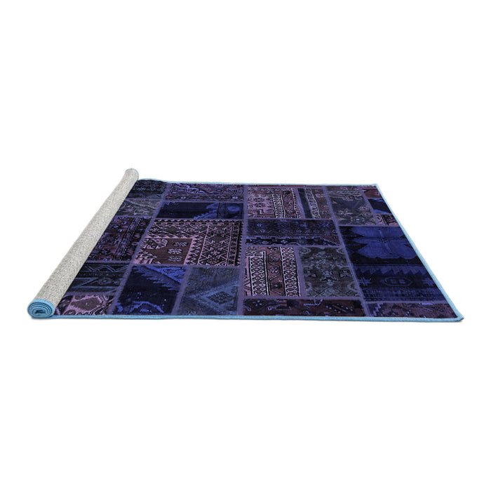 Sideview of Machine Washable Oriental Blue Modern Rug, wshabs5648blu