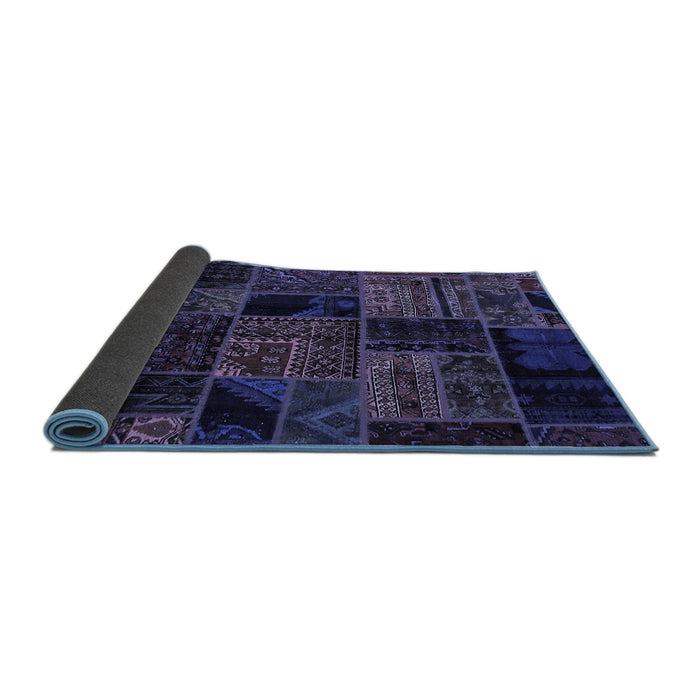 Sideview of Oriental Blue Modern Rug, abs5648blu