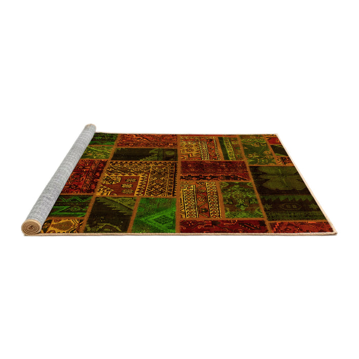 Sideview of Machine Washable Oriental Yellow Modern Rug, wshabs5648yw