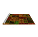 Sideview of Machine Washable Oriental Yellow Modern Rug, wshabs5648yw