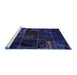 Sideview of Machine Washable Oriental Blue Modern Rug, wshabs5649blu