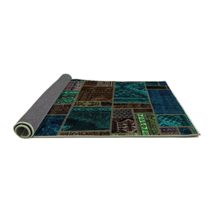 Sideview of Oriental Turquoise Modern Rug, abs5649turq