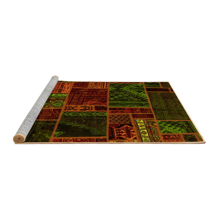 Sideview of Machine Washable Oriental Yellow Modern Rug, wshabs5649yw