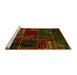 Sideview of Machine Washable Oriental Yellow Modern Rug, wshabs5649yw