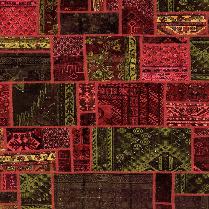 Square Machine Washable Oriental Orange Modern Area Rugs, wshabs5649org