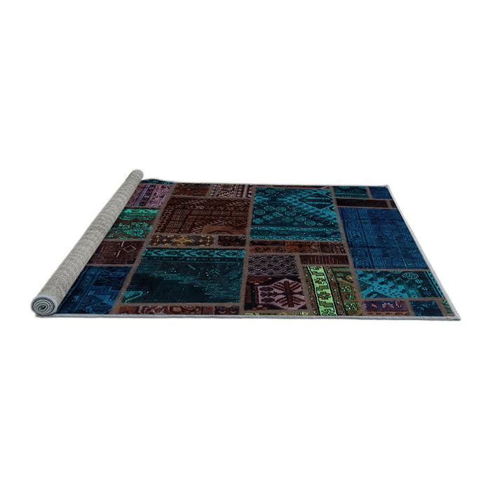 Sideview of Machine Washable Oriental Light Blue Modern Rug, wshabs5649lblu