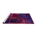 Sideview of Machine Washable Oriental Pink Modern Rug, wshabs5649pnk