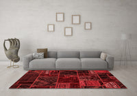 Machine Washable Oriental Red Modern Rug, wshabs5649red