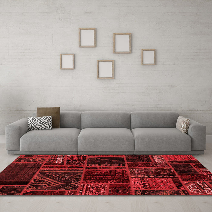 Modern Red Washable Rugs