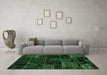 Machine Washable Oriental Emerald Green Modern Area Rugs in a Living Room,, wshabs5649emgrn